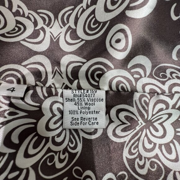 CAbi Shakespeare Swing Tweed Coat Sz 4 Brown Wool Blend Academia Office - Picture 15 of 16